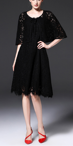 2pc cape lace Dress