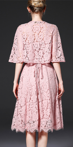 2pc cape lace Dress