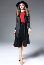 LONG SLEEVE TURN OVER COLLAR TRENCH COAT W/BELT