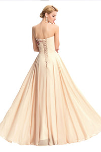 Tulle-Overlay Strapless Gown