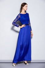LONG SLEEVE CONTRAST LONG FORMAL DRESS - XL in Clearance