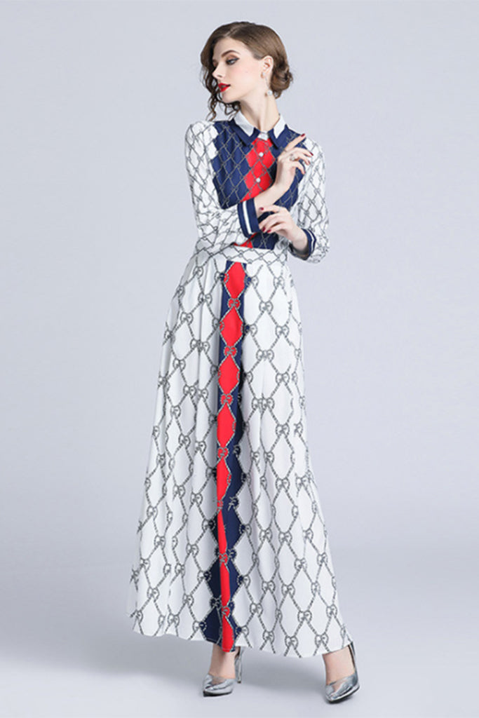 LONG SLEEVE SHIRT COLLAR MAXI DRESS – Vicky and Lucas