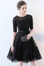 HALF SLEEVE LACE A-LINE DRESS