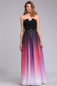 STRAPLESS LOW-CUT MAXI DRESS - S in Clearance