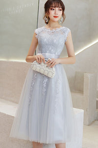 SLEEVELESS EMBROIDERED TULLE DRESS