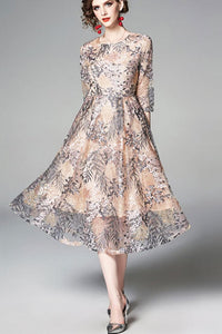 Sleeve Embroidered Lace Fit & Flare Dress Vicky and Lucas Sleeve Embroidered Lace Fit & Flare Dress Vicky and Lucas