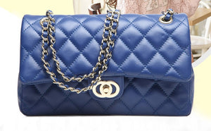 Lamb Leather Quilted Metal Chain purse