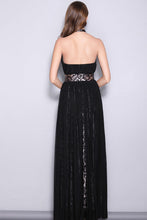 HALTER NECK BACKLESS TWO LAYER FORMAL DRESS