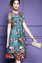 Short Sleeve Embroidered Midi Dress