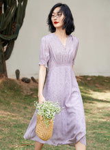 Sibyl V-neck Elastic Waist Midi Dress