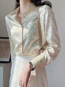 Marcia Long Sleeve Button Down Silk Shirt
