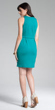 Zipperd Front Bodycon Mini Dress - Aqua