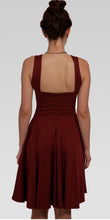 Cut-Out Front Embroidered Knee-Length Dress - Dk. Rust