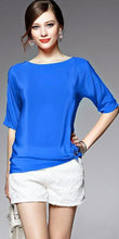 3/4 Sleeve Embellished Silk Tee - VL4103