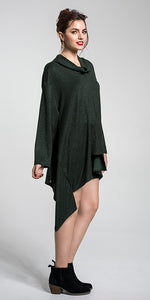 Cowl Neck Asymmetrical Tunic