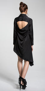 Asymmetrical Shirt Dress w/Open Back