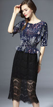 Silk Printed top and Lace skirt Dress